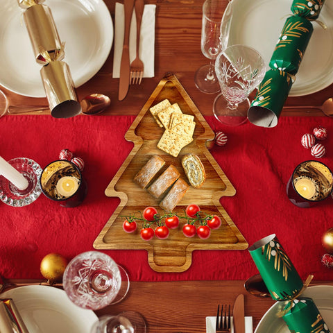 Renawe Acacia Tree Tray charcuterie board ready for cheese and fruit platters