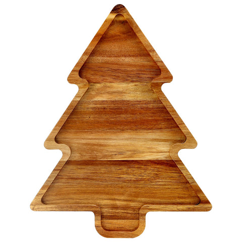Renawe Acacia Tree Tray decorative plate highlights natural grain for stylish holiday serving