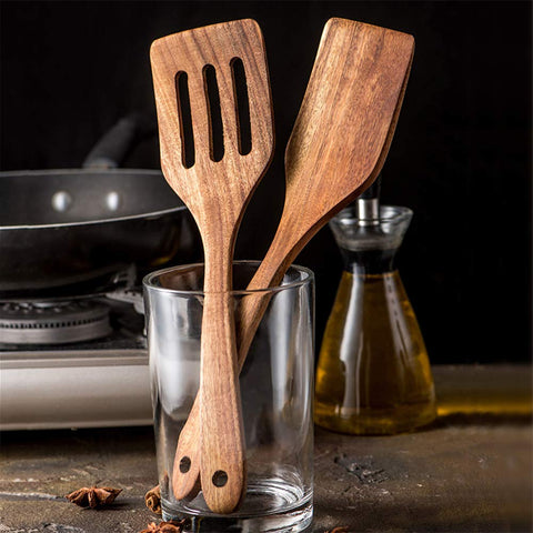 Renawe acacia wood 9.5-inch mixing spoon for smooth stirring and blending