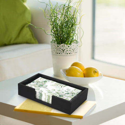 Renawe bathroom napkin tray enhances counter display with sleek pine wood