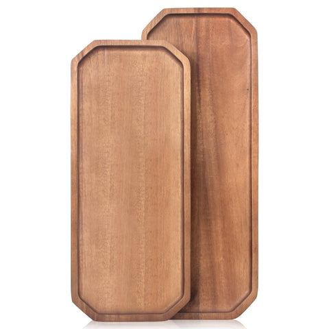 Renawe large acacia wood tray ideal for centerpiece and entertaining