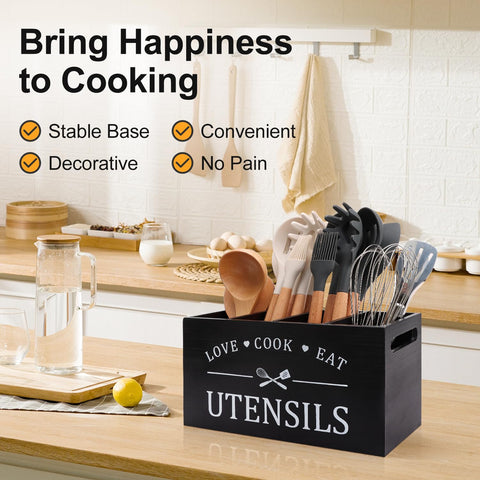 Renawe rustic wood decor adds farmhouse charm to any kitchen counter setting.