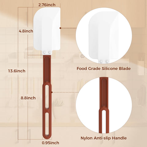ReneeChef spatula handle ensures safe distance from hot pans during vigorous stirring.