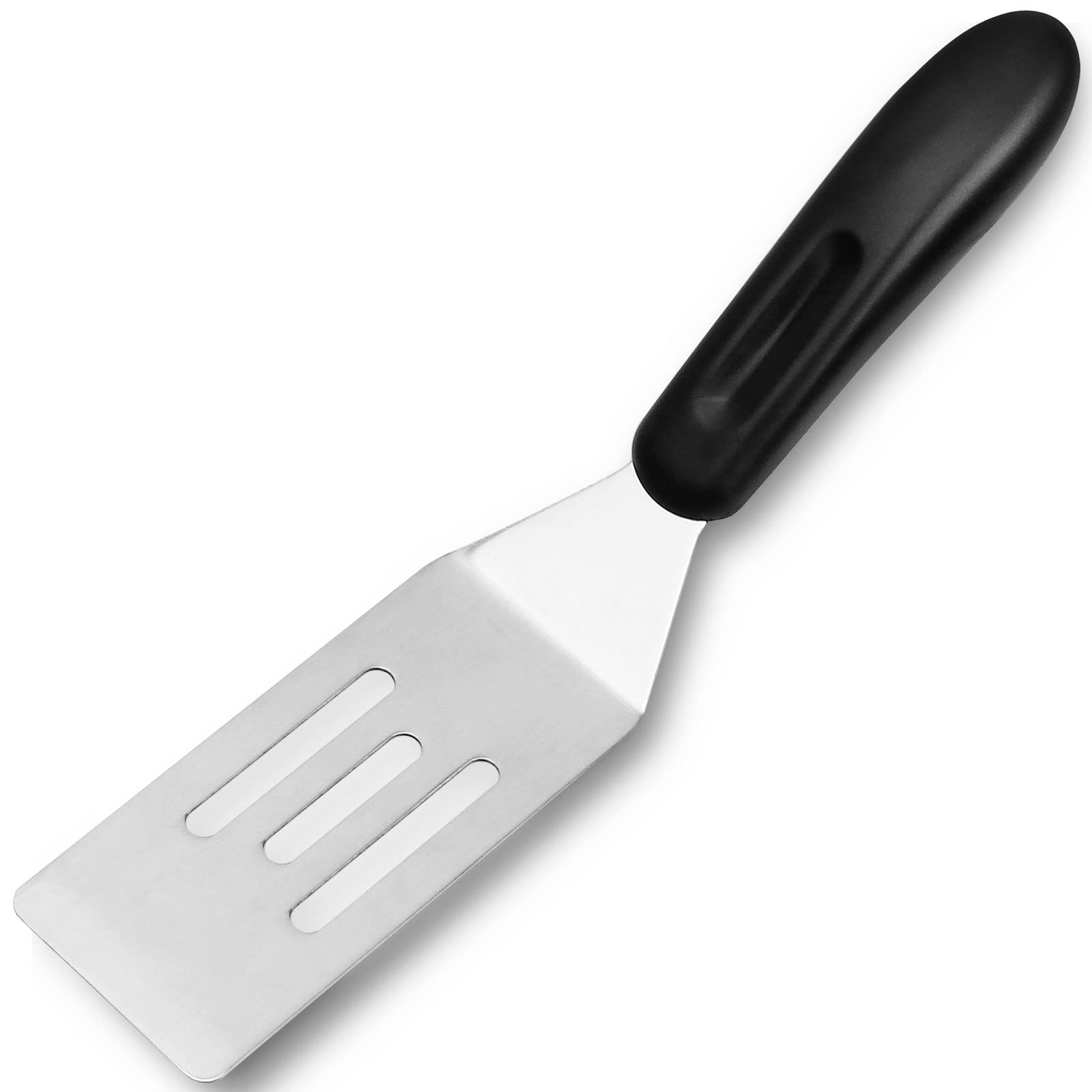 ReneeChef mini spatula with bevel-edge for clean dessert cuts.
