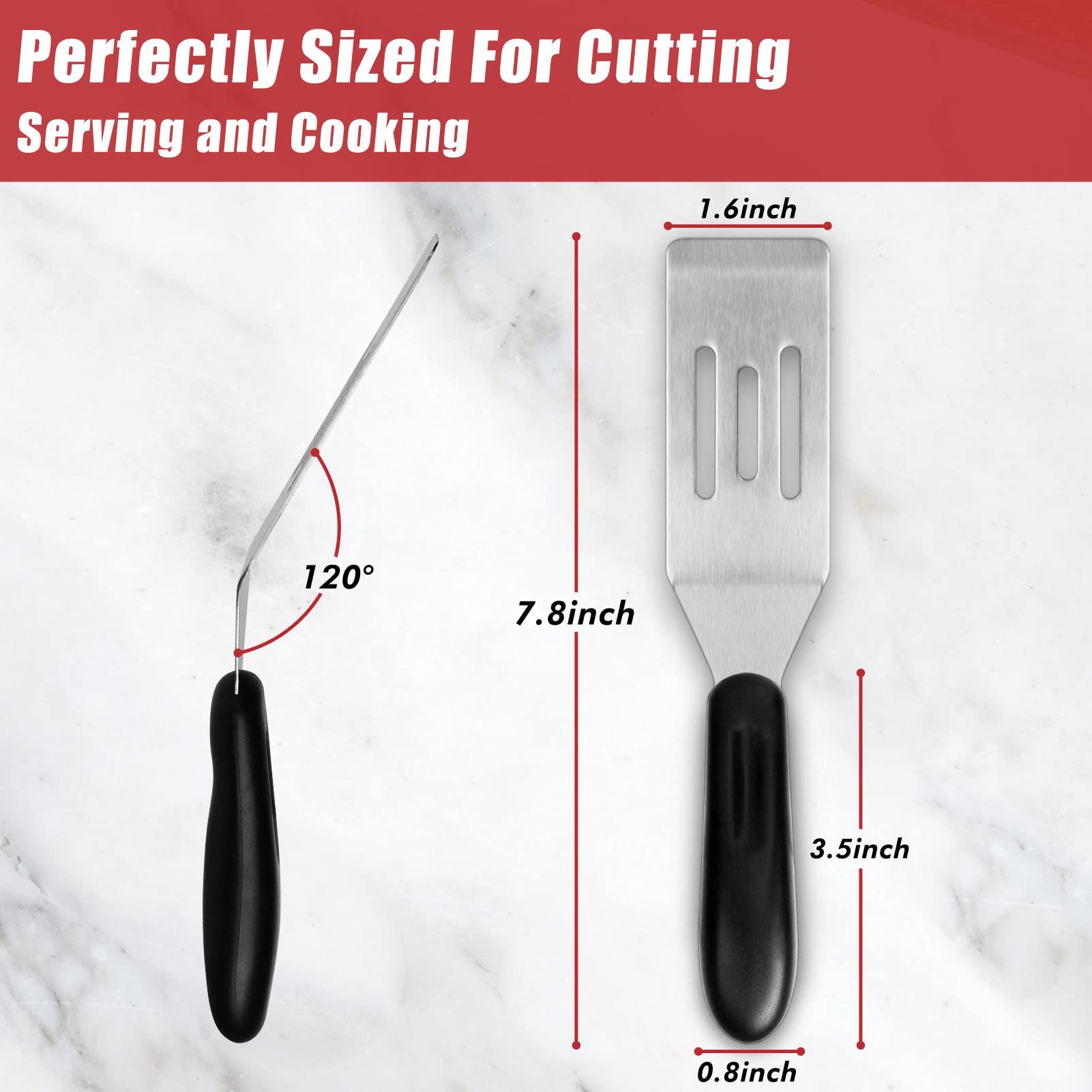ReneeChef spatula serves and flips with a flat-head precision.