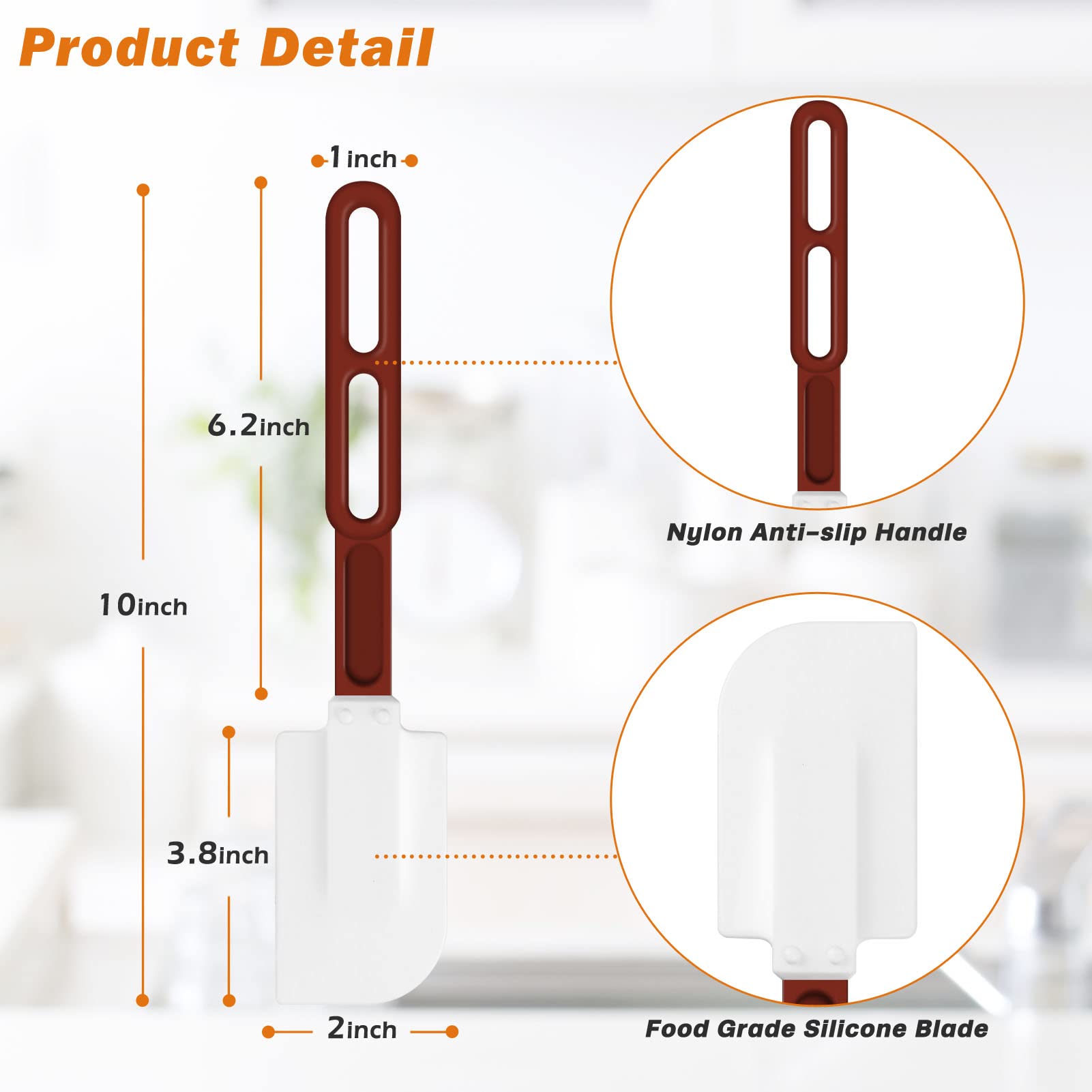 ReneeChef nylon handle keeps hands away from hot surfaces for safer stirring.