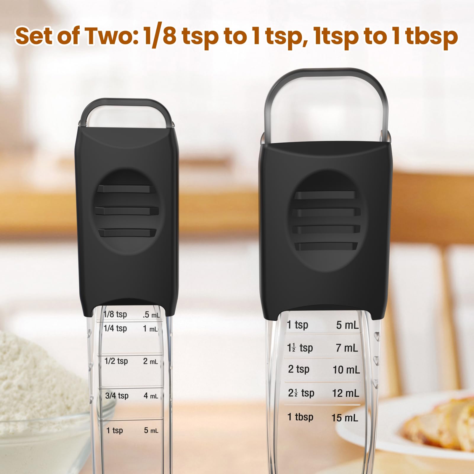 ReneeChef adjustable spoons with sliders for quick 9-in-1 measurements
