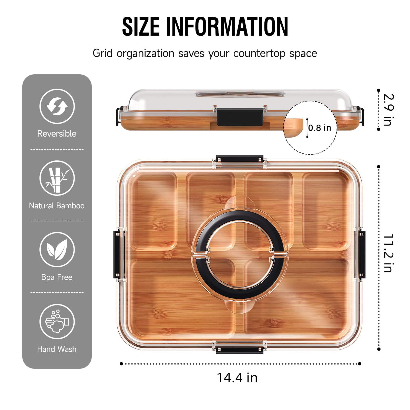 Renmxj travel-friendly charcuterie board with handle for picnics and parties.