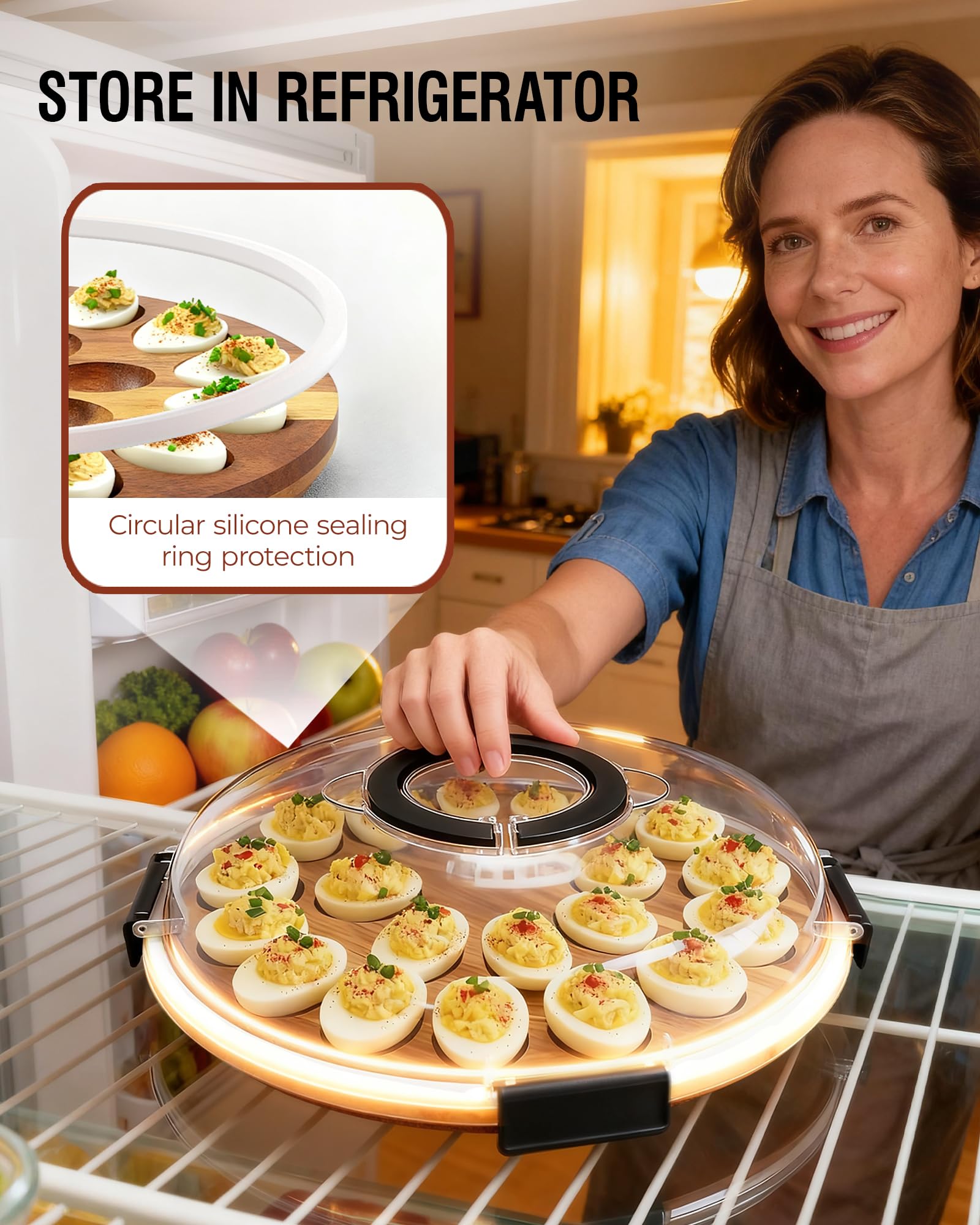 Renmxj tray with a portable handle for easy, mess-free transport