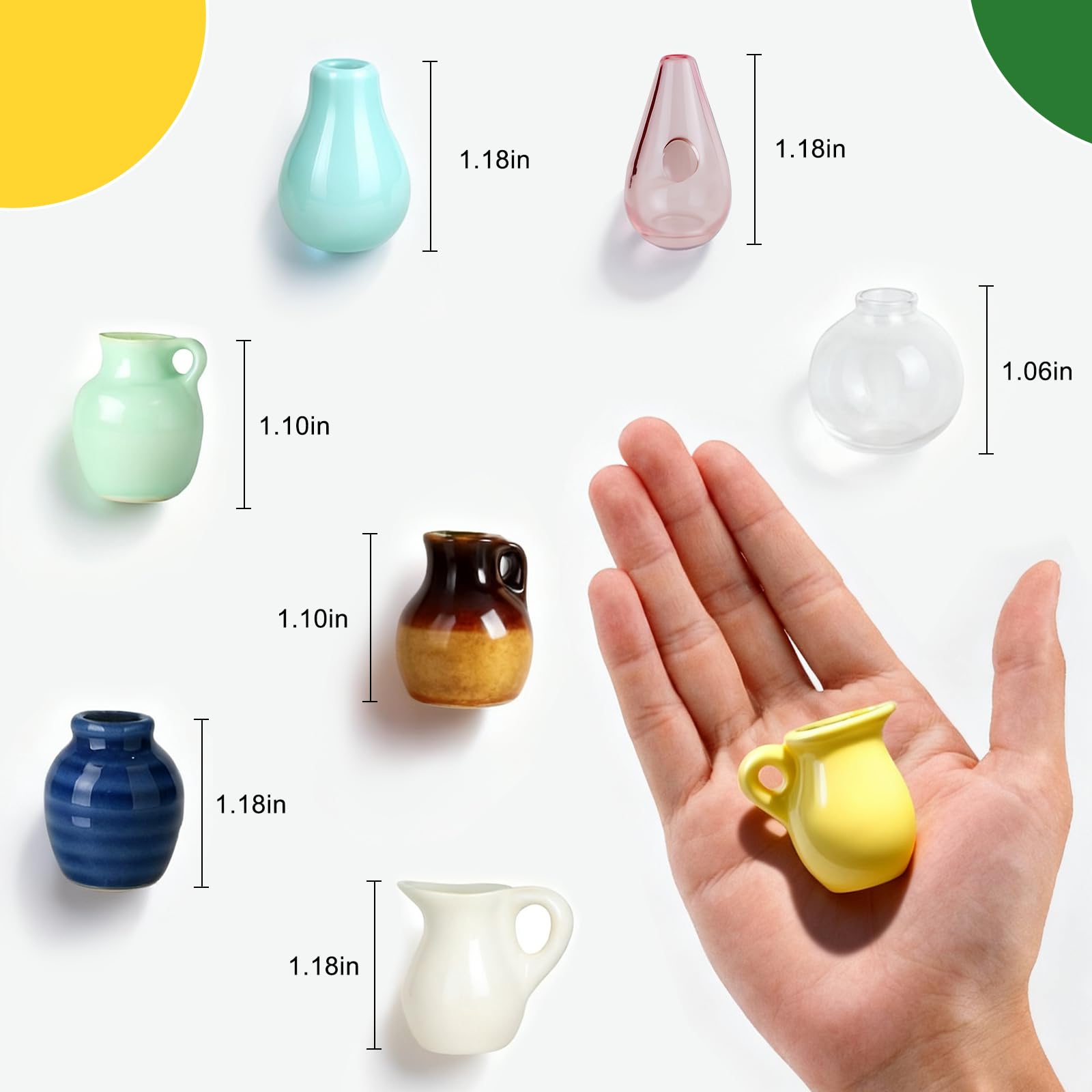 Renmxj mini ceramic vase magnet on fridge, purple oval for small stems
