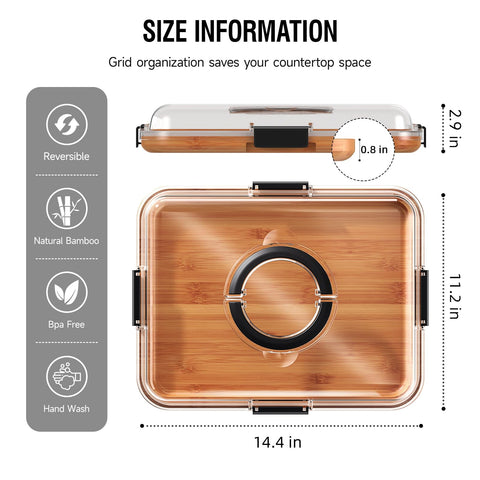 Renmxj portable cheese board with handle for picnics and parties