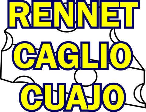 Gluten-free packaging on Rennet Ideal rennet bottle.