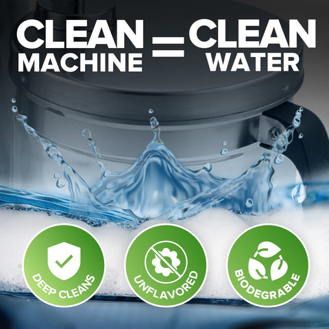 Renuv water distiller cleaning in progress with descaler solution