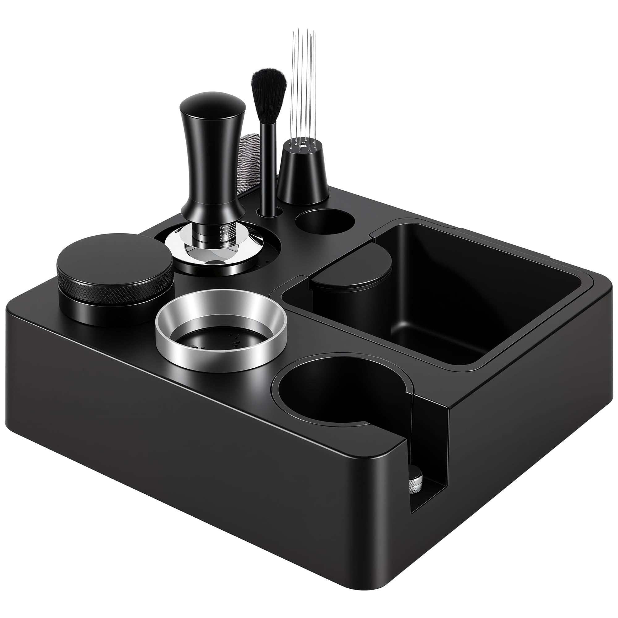 Reoszeank espresso knock box and tamping station keeps counters tidy and workflow smooth.