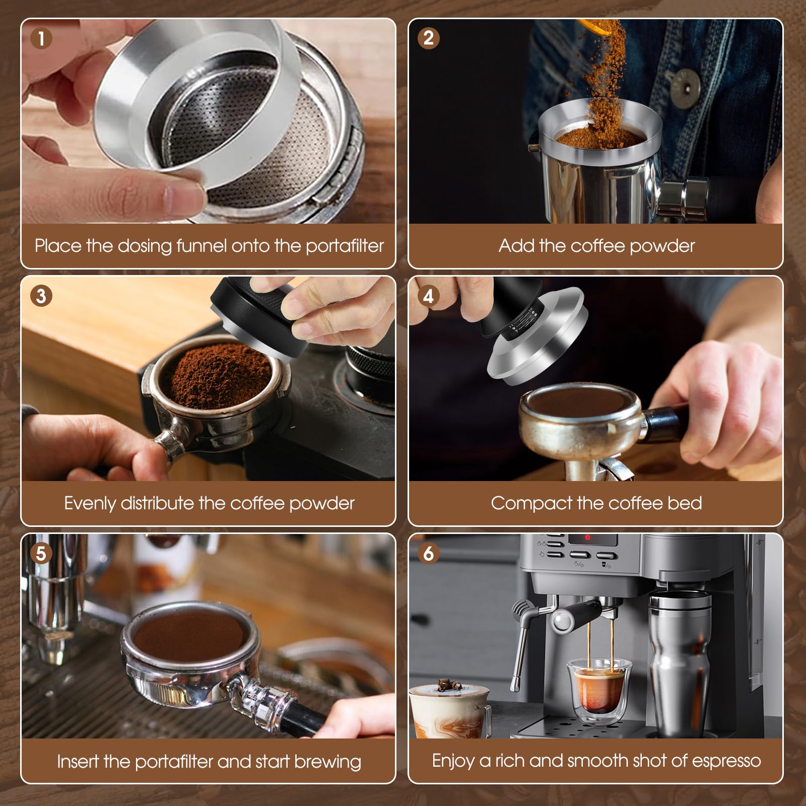 Reoszeank 54mm portafilter fit compatible with Breville machines