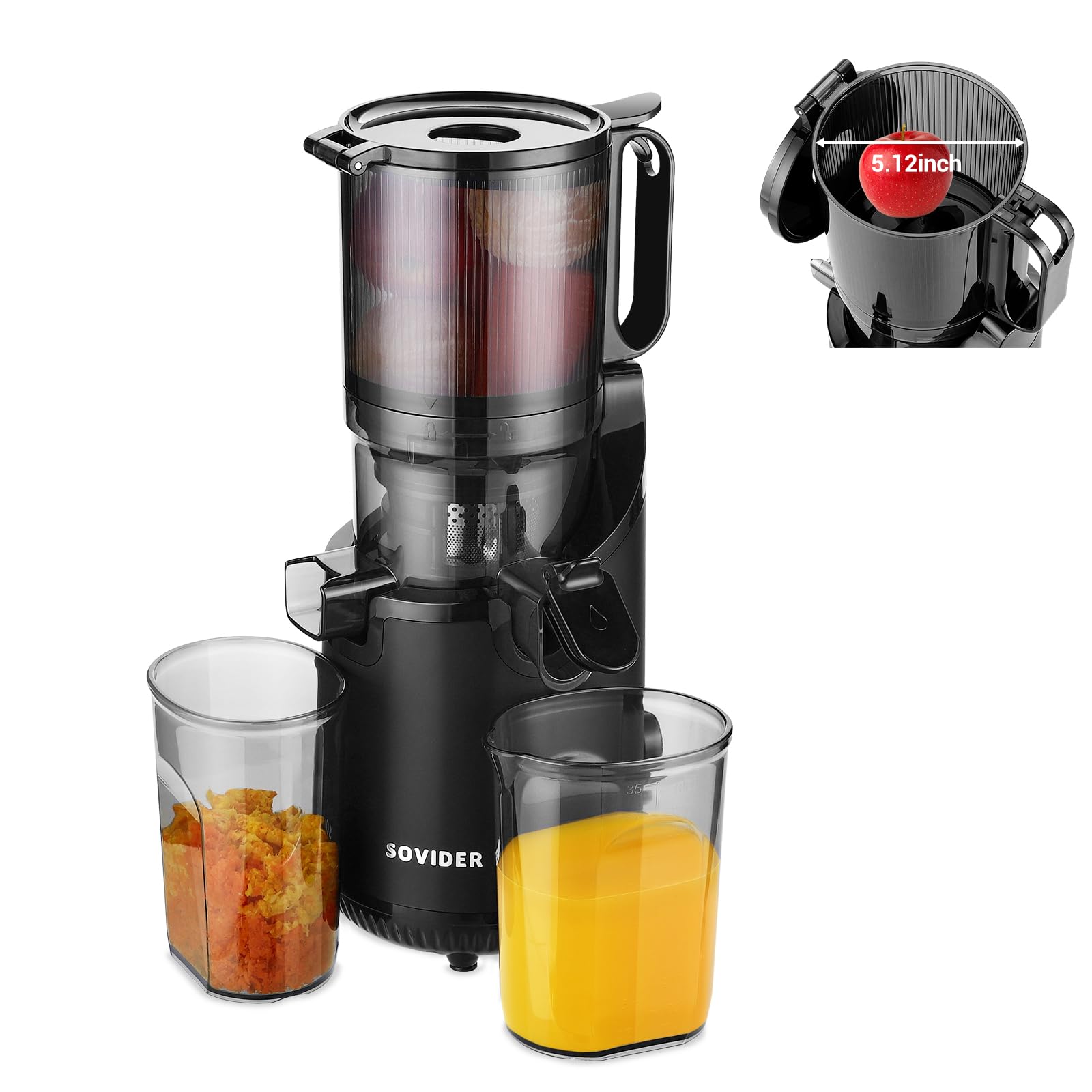 Repaly compact juicer chute and strainer, easy filtration for pure juice.