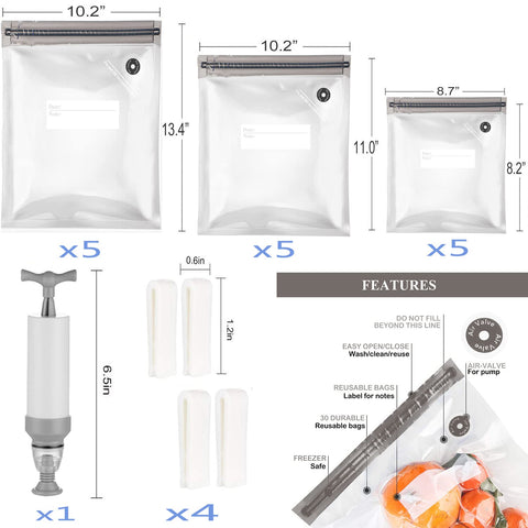 Repinsta gray kit with bags, pump, and clips in a compact setup.