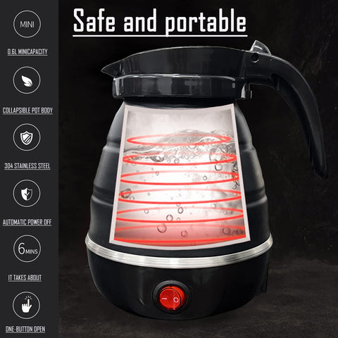 Resgitiati travel kettle anti-spill spout prevents splashes while pouring