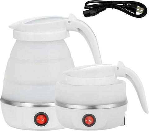 Resgitiati travel kettle detachable power cord for easy storage.