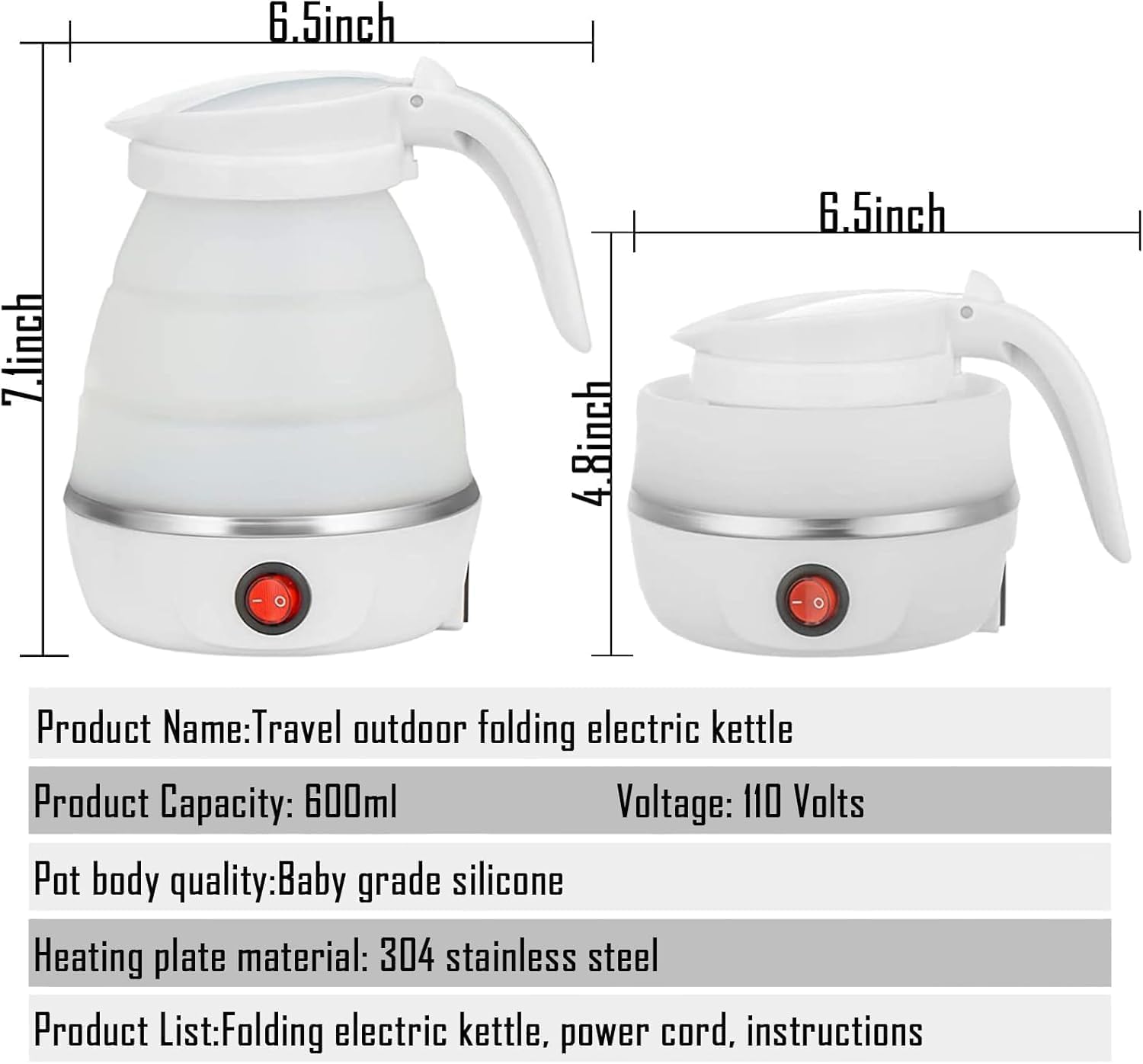 Resgitiati travel kettle stainless steel boiler ensures reliable heating.