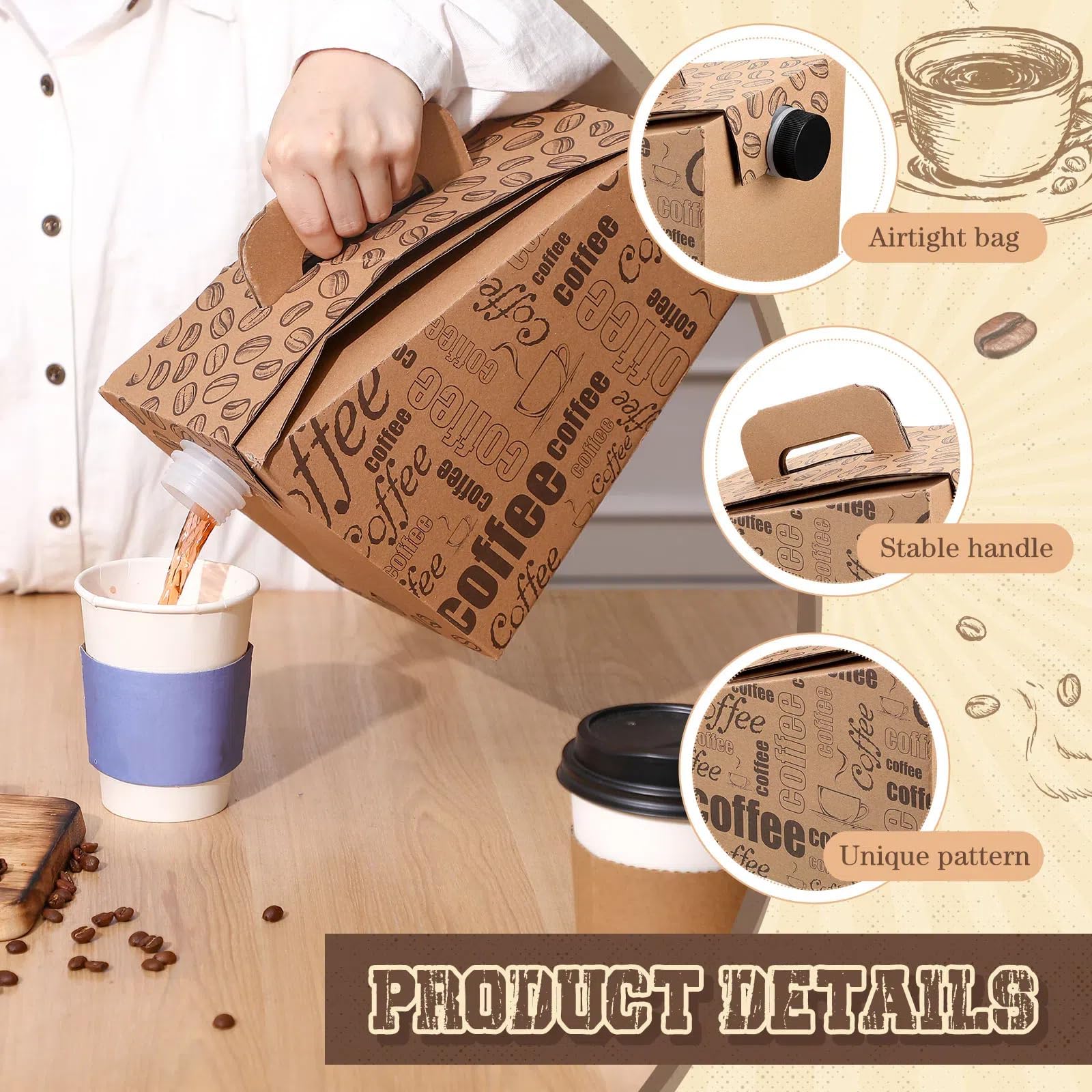 Resholder 96-ounce capacity reduces refills at large gatherings.