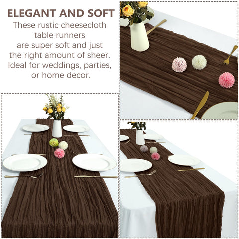 RestfulGlow cheesecloth runner with wrinkled texture for effortless styling and backdrops.