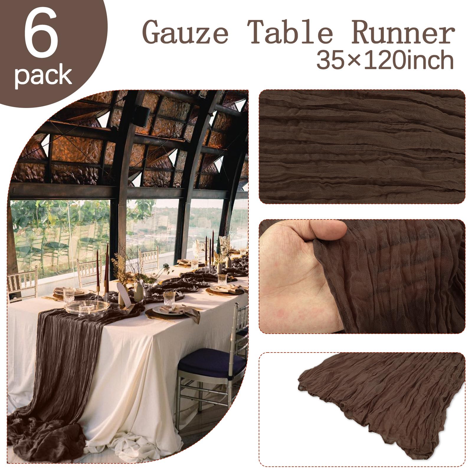 RestfulGlow rustic brown runner on a dining table adds warm fall ambiance.