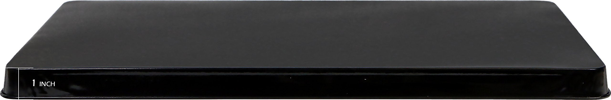 Reston Lloyd burner covers on stovetop in black showcase organized, sleek kitchen look.