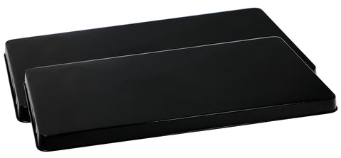 Reston Lloyd rectangular burner cover in black set protects unused burners and adds tidy surface.