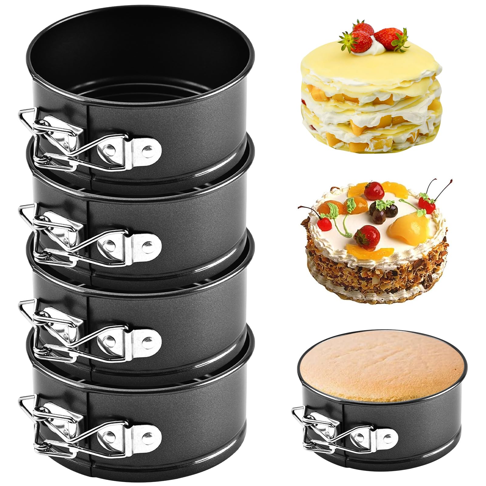 Restynic mini springform pans top view for individual cheesecakes