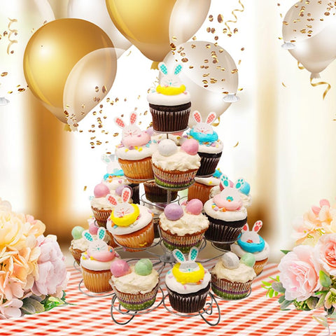 Resulzon stainless-steel dessert stand closeup highlights durable construction and rust resistance.