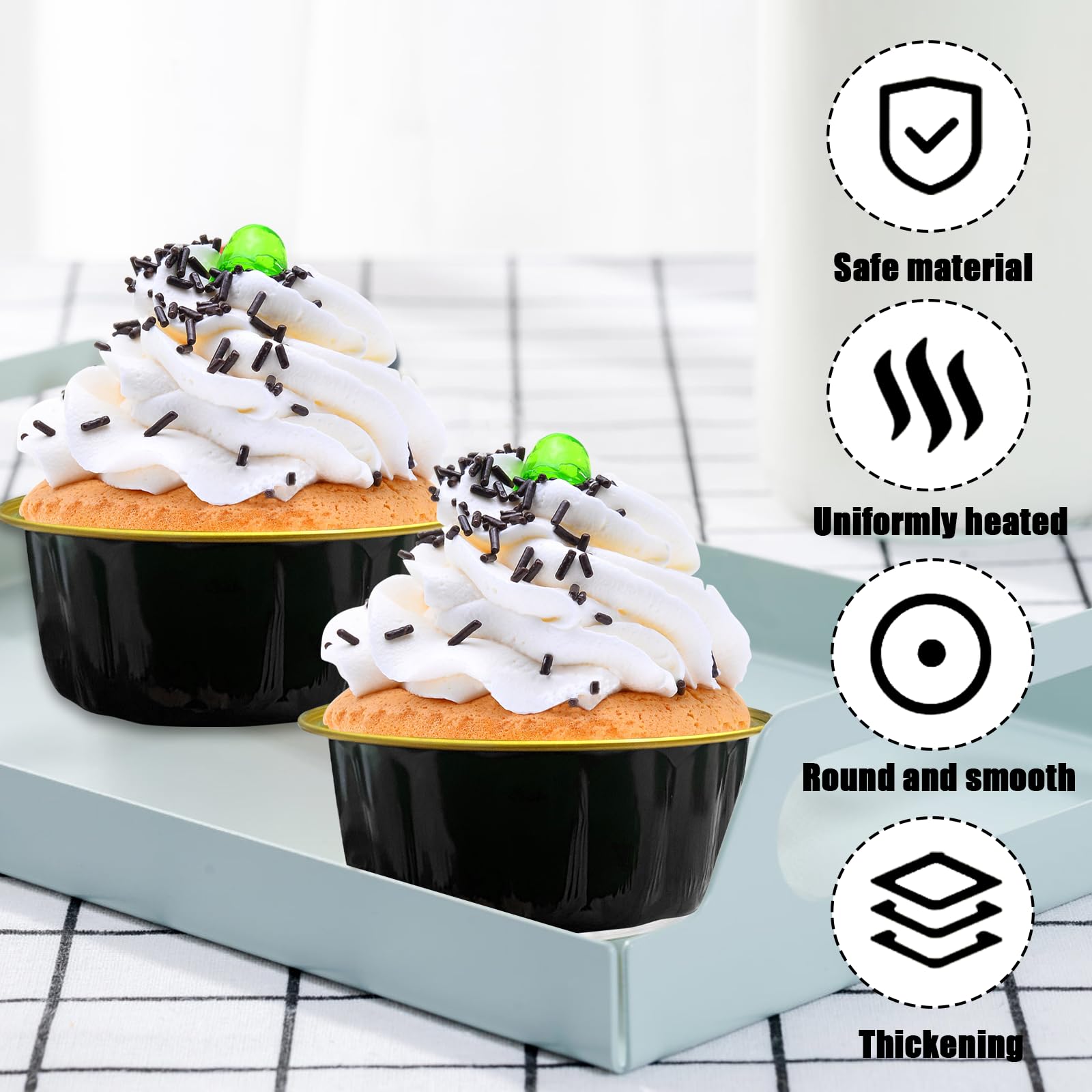 Retainbre mini baking cups with oven-ready design for small treats.