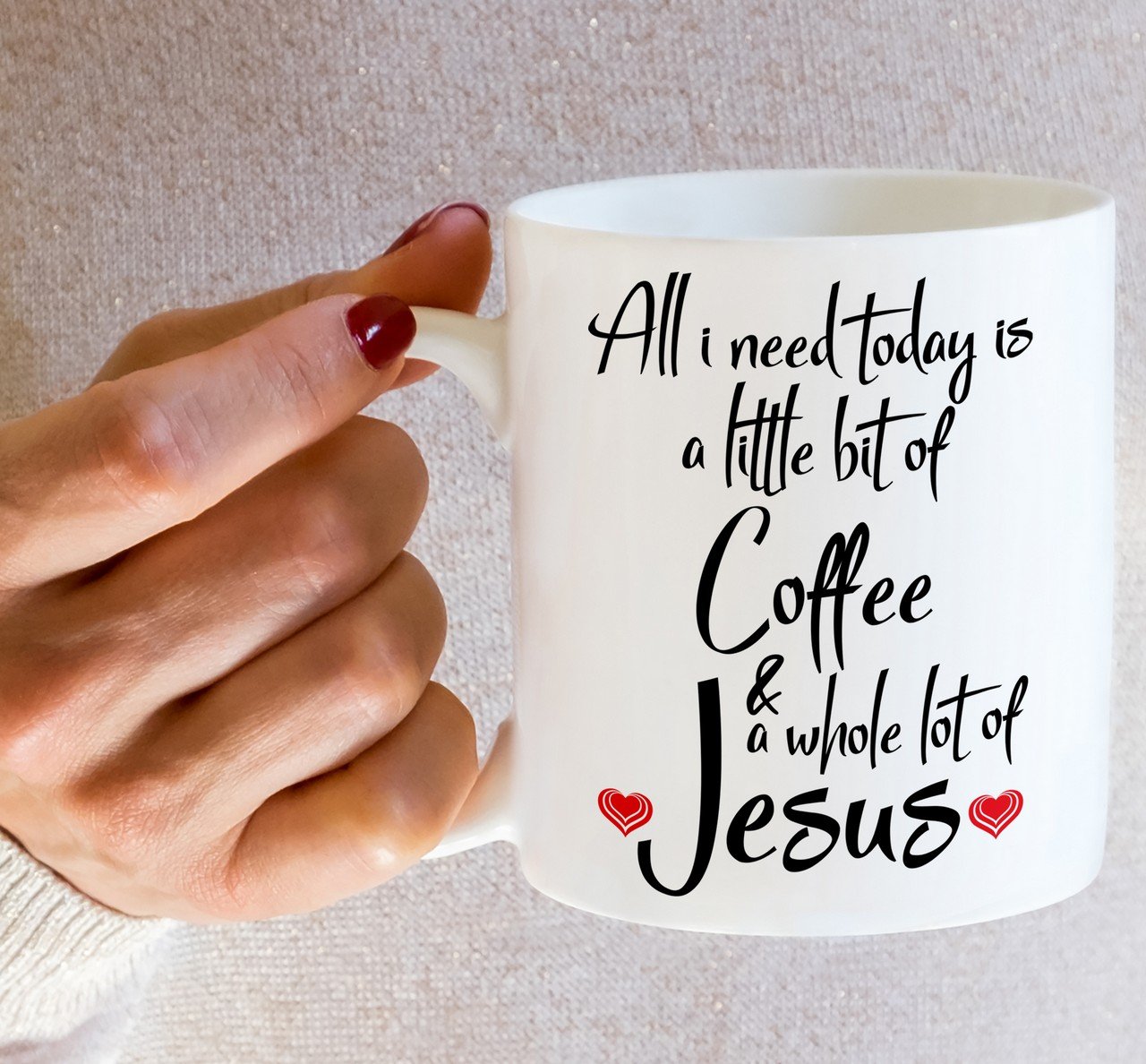 Retreez mug side view with ergonomic handle for comfortable grip