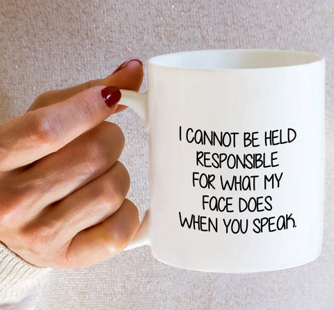 Retreez mug for tea or coffee adds humor to morning routines.
