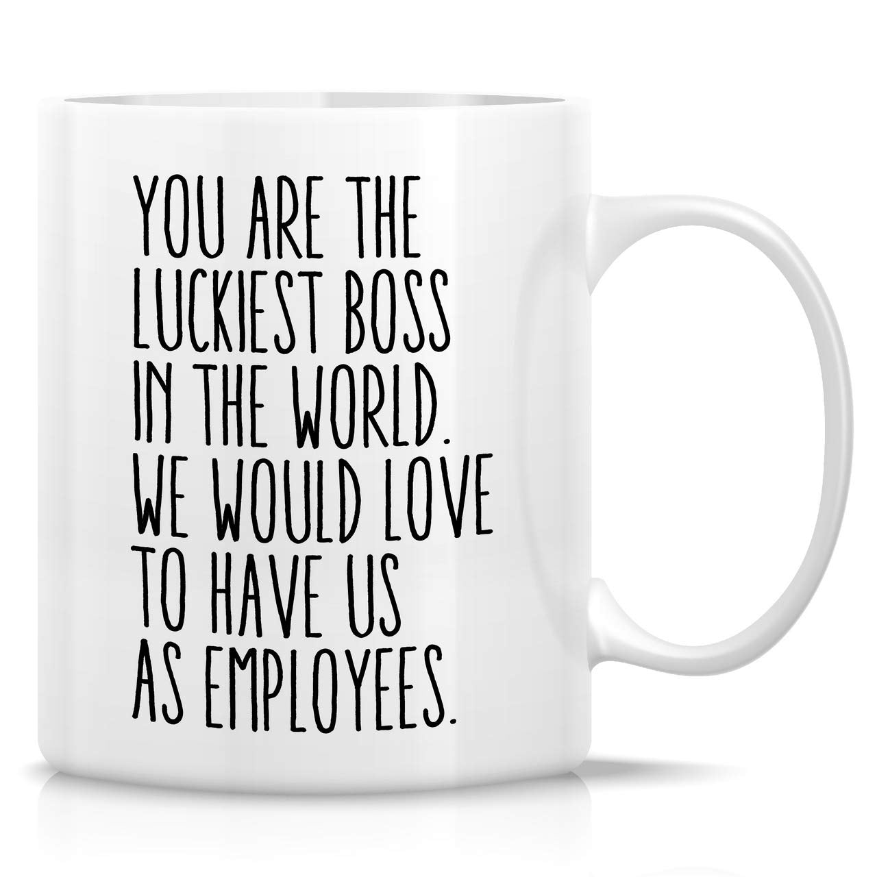 Retreez You Are The Luckiest Boss mug, bold print, ideal desk gift