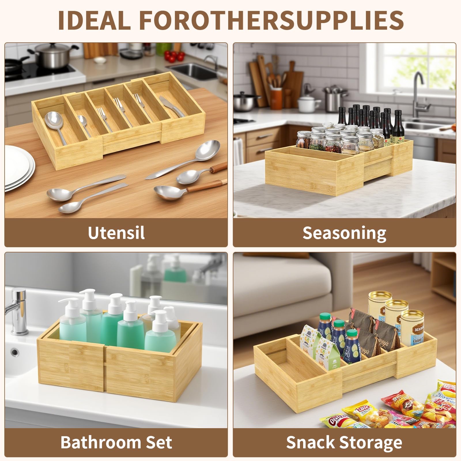 Retro Shaw heavy-duty bamboo construction for daily kitchen use.