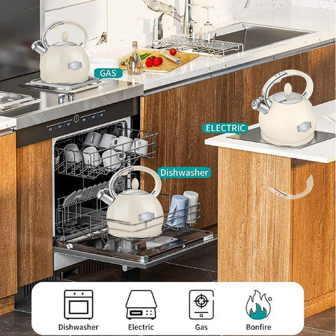 Rettberg cream kettle with guidance for use and care on the stovetop.