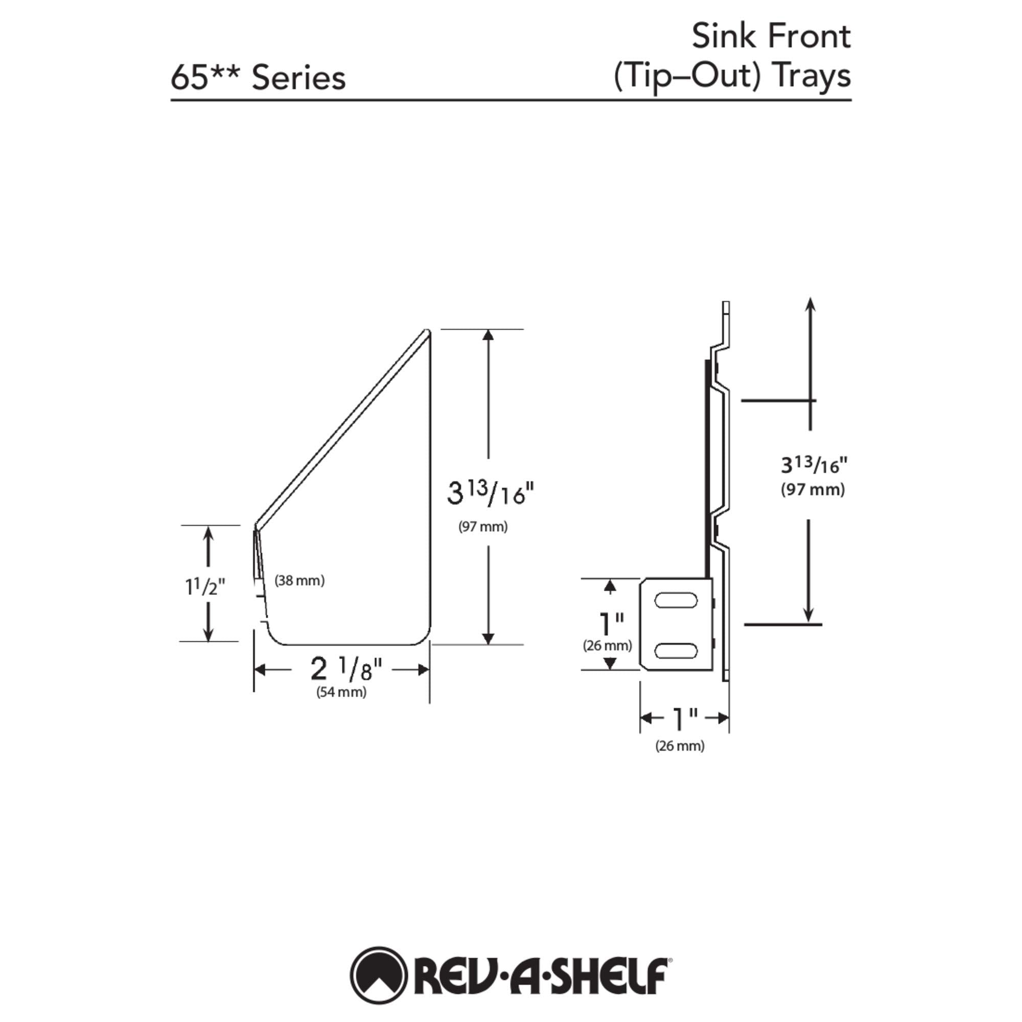 Rev-A-Shelf self-holding hinges in white simplify installation.