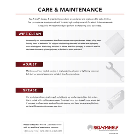 Rev-A-Shelf polymer construction resists moisture for durable kitchen use.