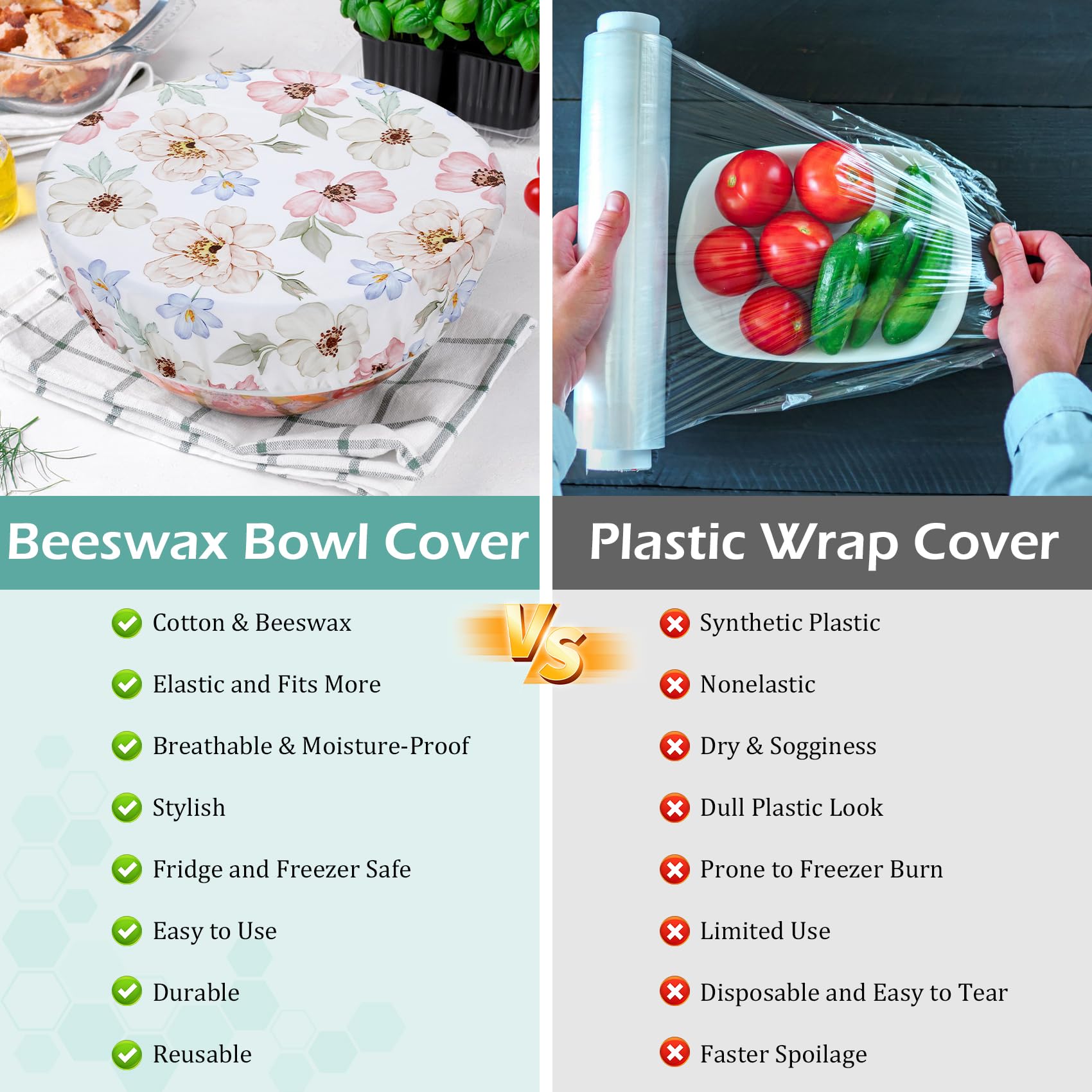 Revahope fridge and freezer friendly wrap extends freshness for ingredients