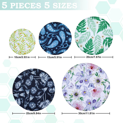 Revahope iris-floral 15cm bowl cover fits bowls for fresh storage