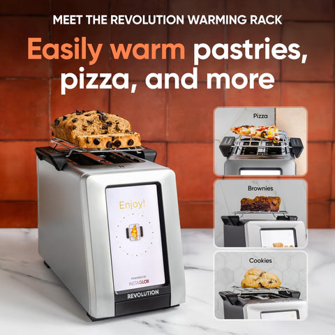 Revolution R180 Connect Plus sensors ensure even browning on bread and bagels.
