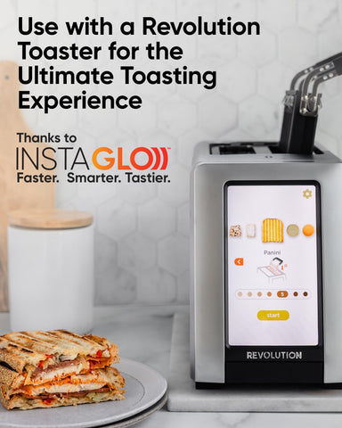Revolution Toastie Press angled stainless arms stay cool during use.