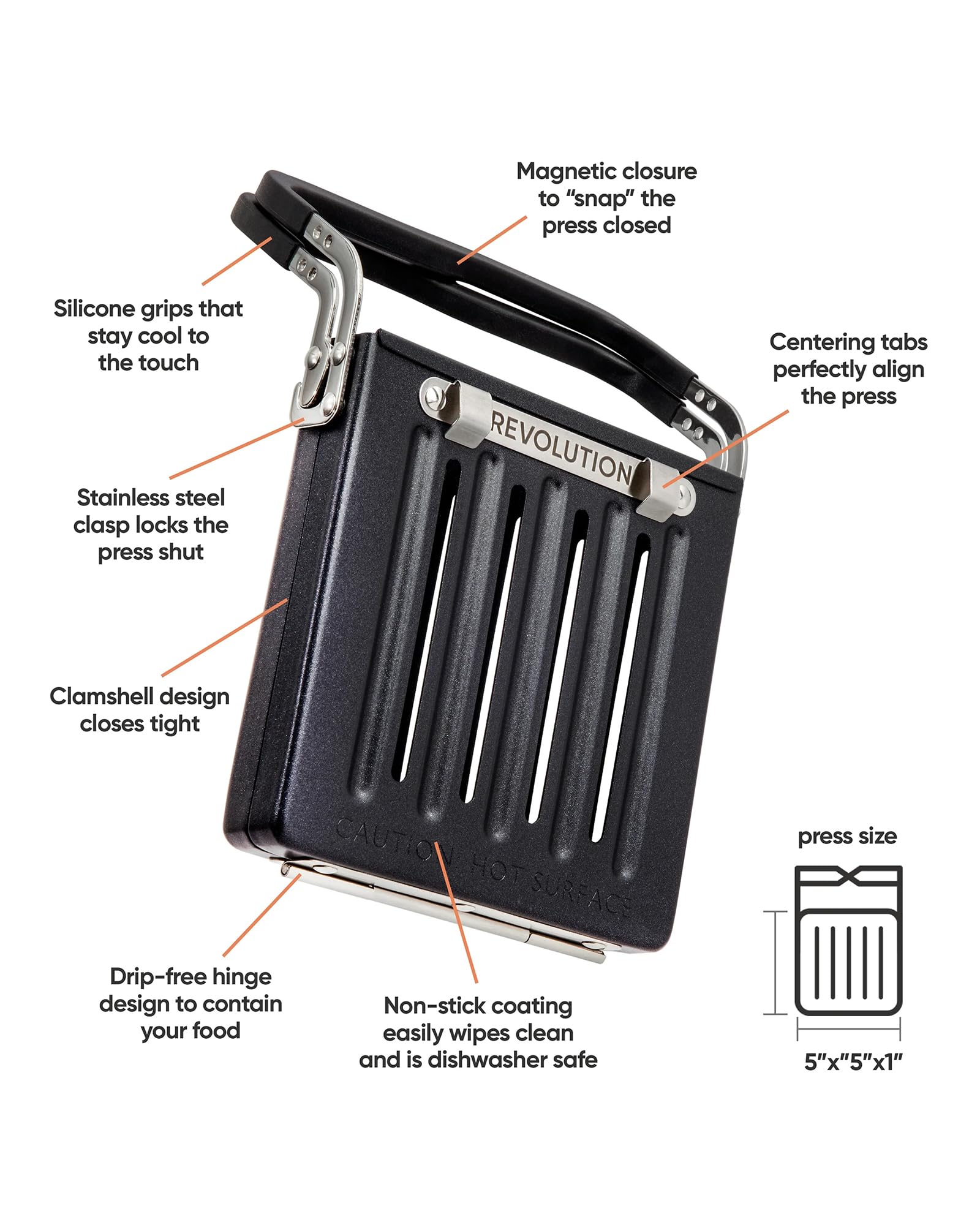 Revolution Toastie Press melting cheese closeup highlights gooey fillings.
