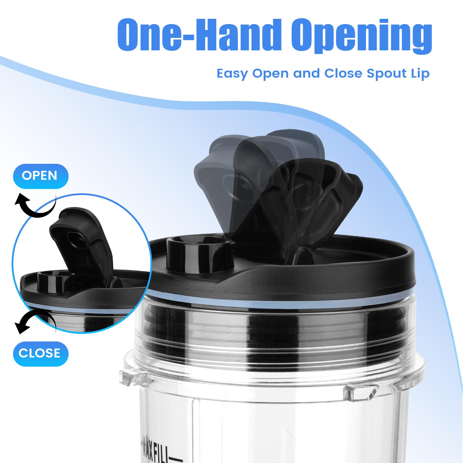 Revorit Ninja Fit sip-straw lid for easy sipping anywhere.