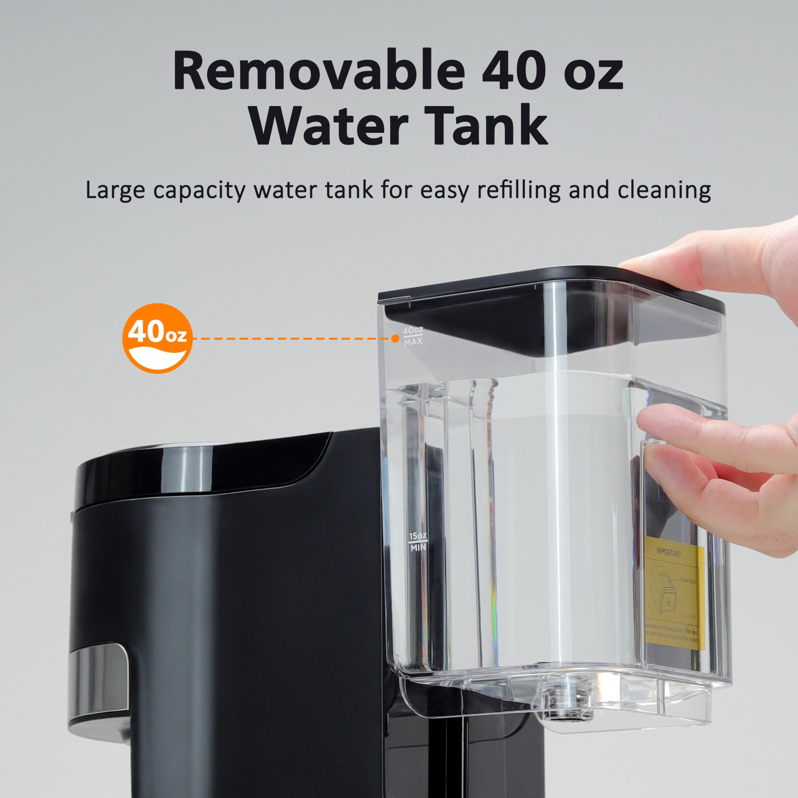 Revotra brews fast in about 90 seconds for busy mornings.