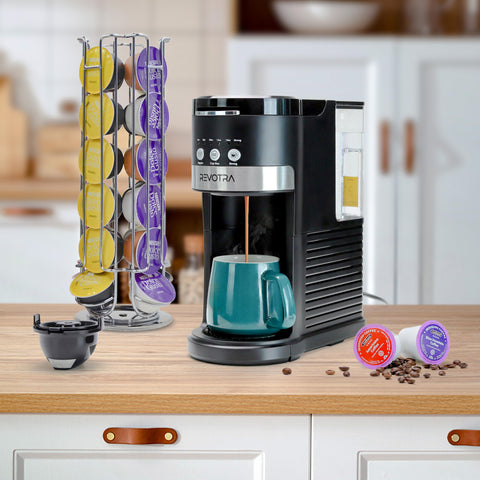 Revotra removable 40 oz reservoir lets you brew several cups before refilling.