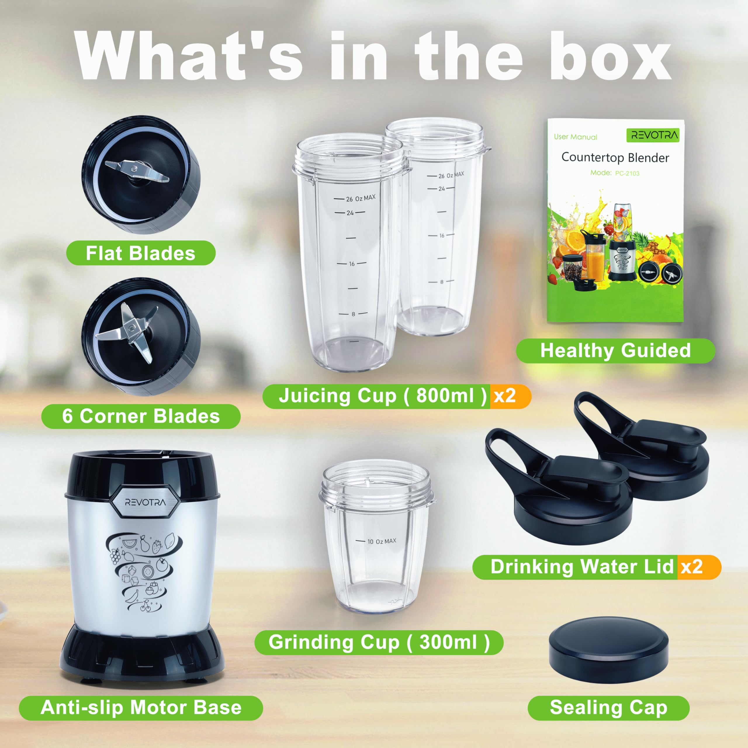 REVOTRA compact blender for home, travel, and quick meals