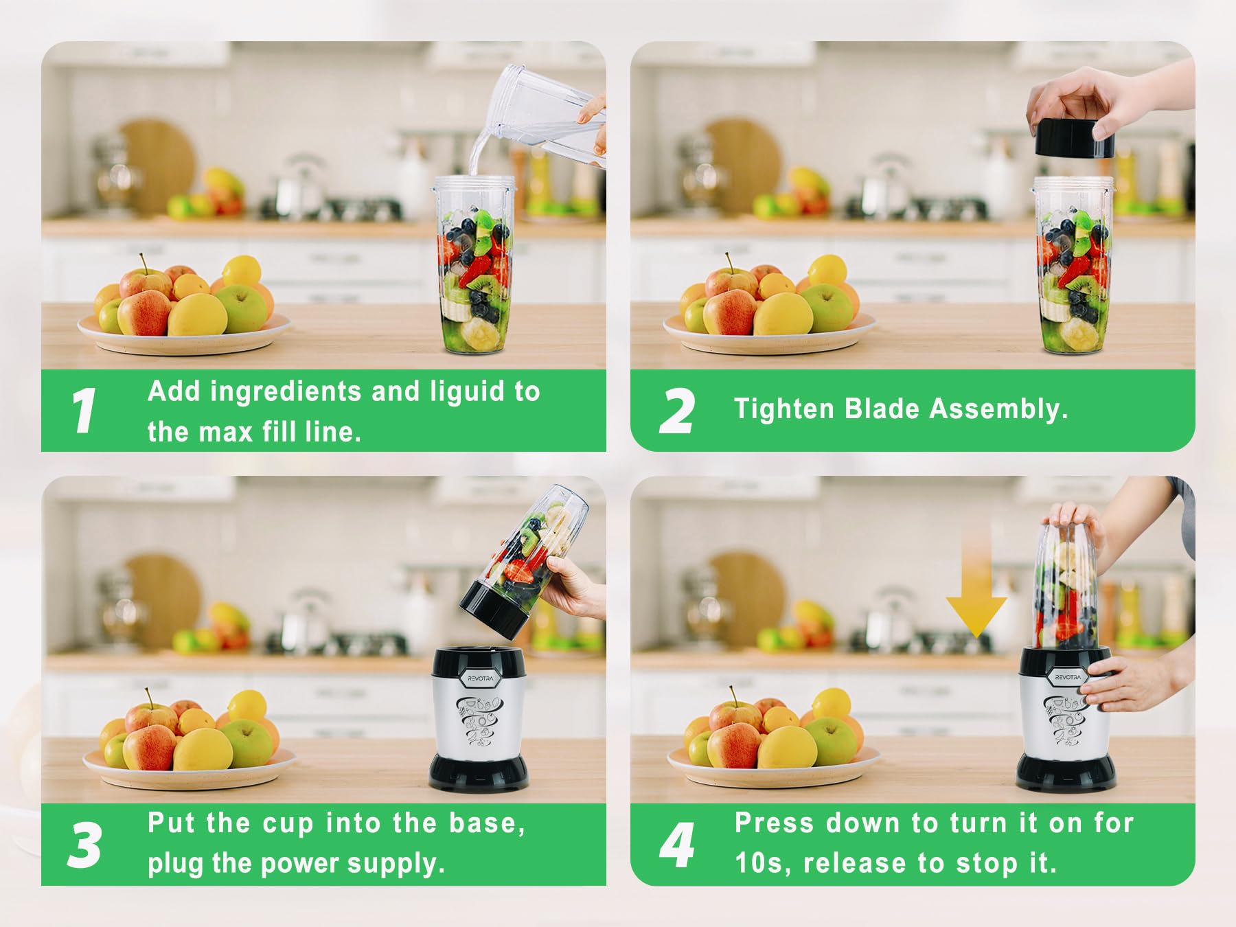 REVOTRA easy-clean design with detachable blades for thorough cleaning