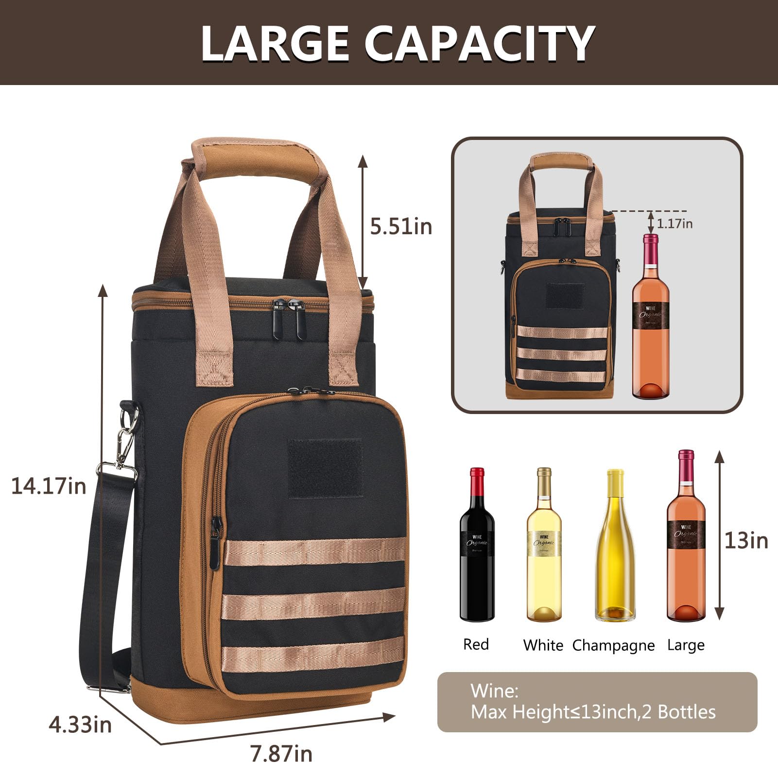 Rexmore adjustable strap tote enables hands-free carrying for hikes
